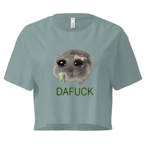 Dafuck Weeping Cat Y2K Baby Tee | Crying Feralcore Retro Cropped Top | Sad Kitty Girl Meme Tee - Image 3