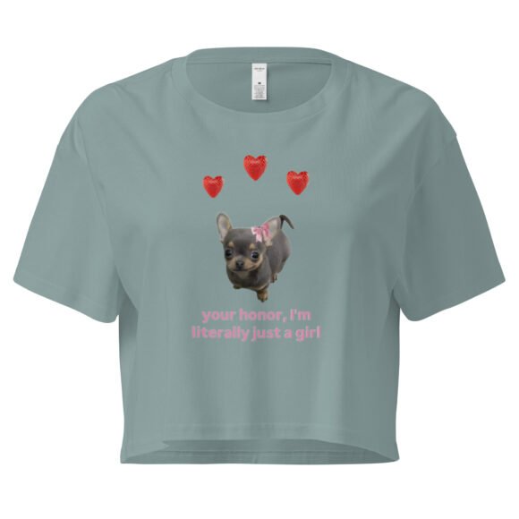 Your Honor I Am Just a Girl Dog Y2K Baby Tee | Puppycore Princess Retro Cropped Top | Loyal Bimbo Meme Tee - Image 3