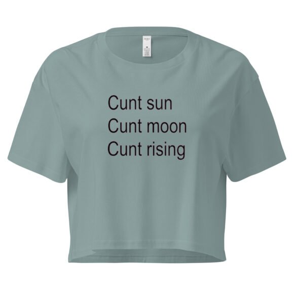 Cunt Sun Cunt Moon Cunt Rising Y2K Baby Tee | Astro Baddie Retro Cropped Top | Slutty Zodiac Meme Tee - Image 3