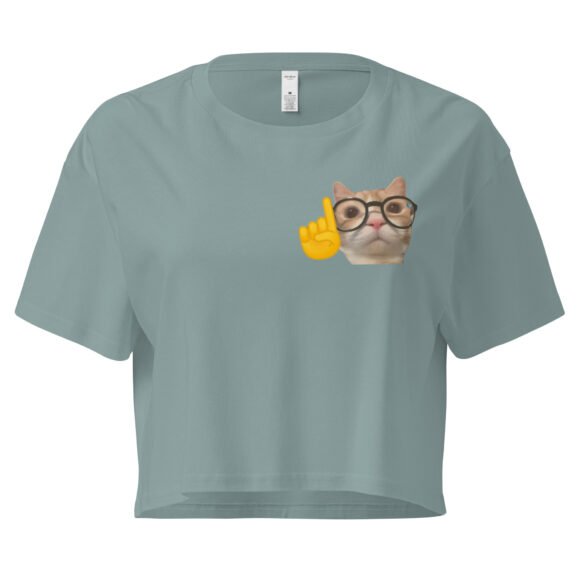 Knowin Cat Y2K Baby Tee | Smart Kittycore Retro Cropped Top | Intuitive Cat Meme Tee - Image 3