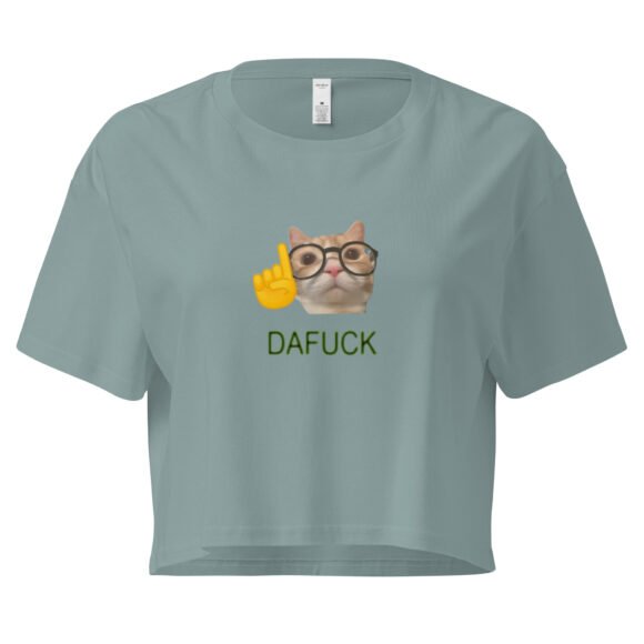 Dafuck Cat Y2K Baby Tee | Unbothered Kitten Retro Cropped Top | Confused Feline Vibes Meme Tee - Image 3