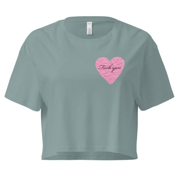Fuck You Heart Y2K Baby Tee | Anti-Love Letter Retro Cropped Top | Brokenhearted Memecore Tee - Image 3
