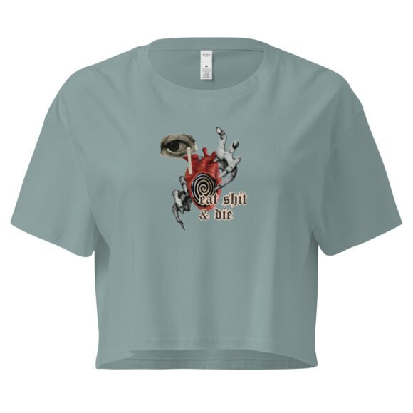Eat Shit and Die Weirdcore Y2K Baby Tee | Surreal Rage Retro Cropped Top | Internetcore Kill Baddie Tee - Image 3
