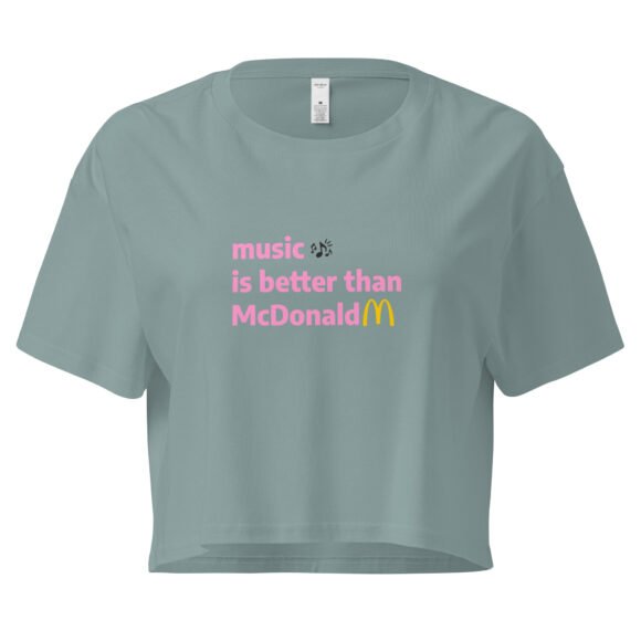 Music Is Better Than McDonald Y2K Baby Tee | Sonic Supremacy Retro Cropped Top | Indie Girl Statement Tee - Image 3