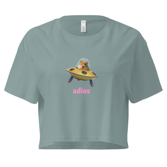 Adios Hamster Y2K Baby Tee | Rodentcore Goodbye Retro Cropped Top | Chaotic Animal Girl Meme Tee - Image 3