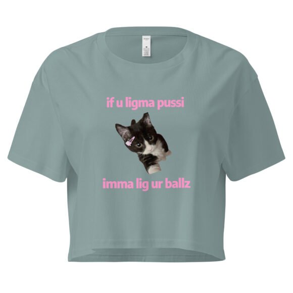 Ligma Pussi Imma Lig Ur Ballz Y2K Baby Tee | Too Much Energy Retro Cropped Top | Slutty Internetcore Tee - Image 2