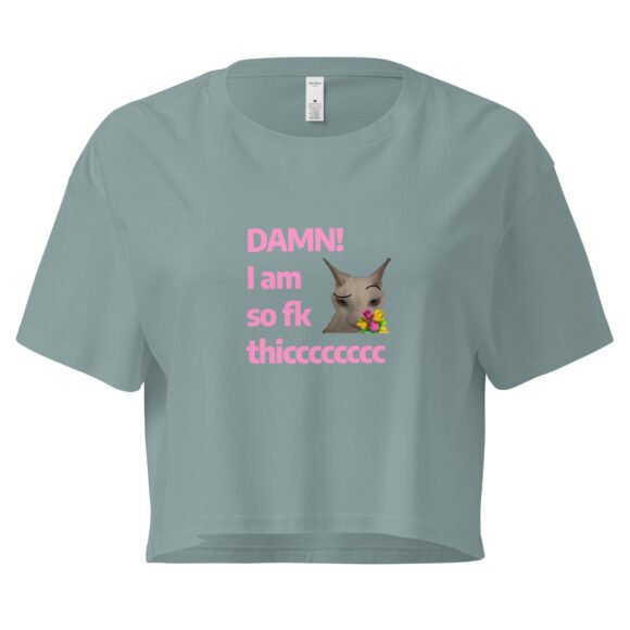 Damn Im So Fk Thicc Y2K Baby Tee | Dump Truck Baddie Retro Cropped Top | Full Body Meme Moment Tee - Image 2