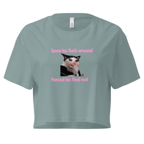 Born to Fuck Around Forced to Find Out Y2K Baby Tee | Chaos Theory Girl Retro Cropped Top | Certified Unhinged Meme Tee - Image 2