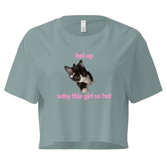 Hol Up Why This Girl So Hot Y2K Baby Tee | Rizz Activated Retro Cropped Top | You're the Problem Meme Tee - Image 2