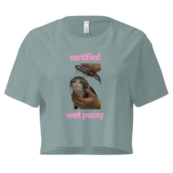 Certified Wet Pussy Y2K Baby Tee | Extra Juicy Bimbo Retro Cropped Top | Hydrated Slutcore Meme Tee - Image 2
