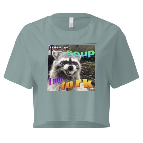 Life is Soup and I Am Fork Y2K Baby Tee | Soup Life Crisis Alt-Girl Crop Top | Fork Energy Tumblr Meme Tee - Image 3