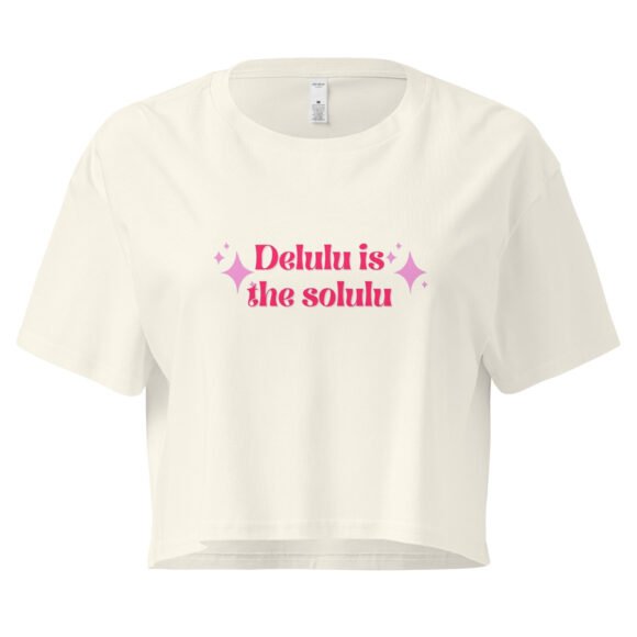 “Delulu is the Solulu” Y2K Baby Tee | Soft Stretch Delulu Crop Top | Y2K and Retro Vibes - Image 10