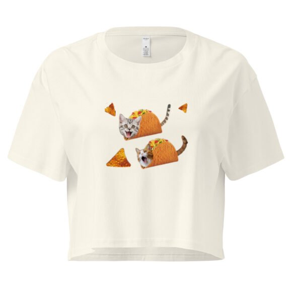 Catacos Y2K Baby Tee | Taco Tuesday Kitty Retro Cropped Top | Fast Food Animalcore Meme Tee - Image 9