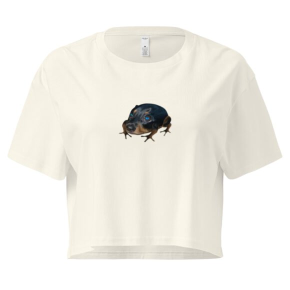 Frog-Dog Y2K Baby Tee | Amphibian Confusion Retro Cropped Top | WTF Animalcore Meme Tee - Image 9