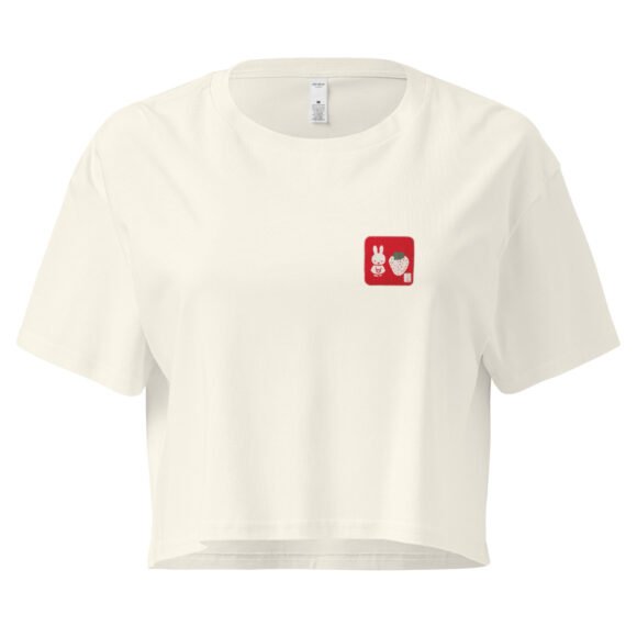 Little Bunny Strawberry Y2K Baby Tee | Sweet Rodentcore Retro Cropped Top | Soft Bunny Bimbo Meme Tee - Image 9