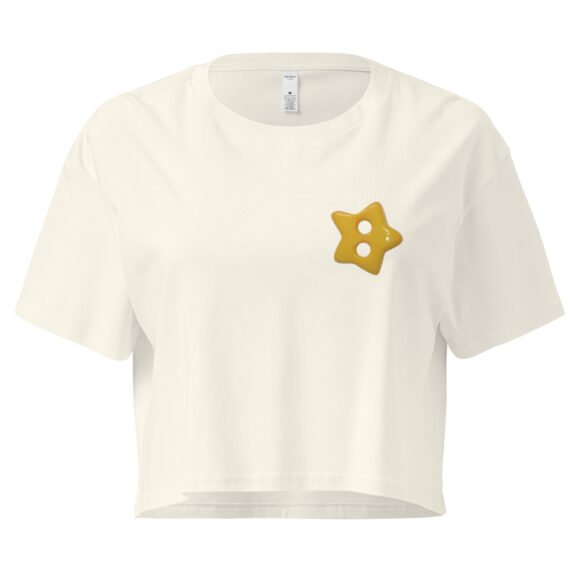 Star Button Y2K Baby Tee | Celestial Dollcore Retro Cropped Top | Dreamy Baddie Meme Tee - Image 8