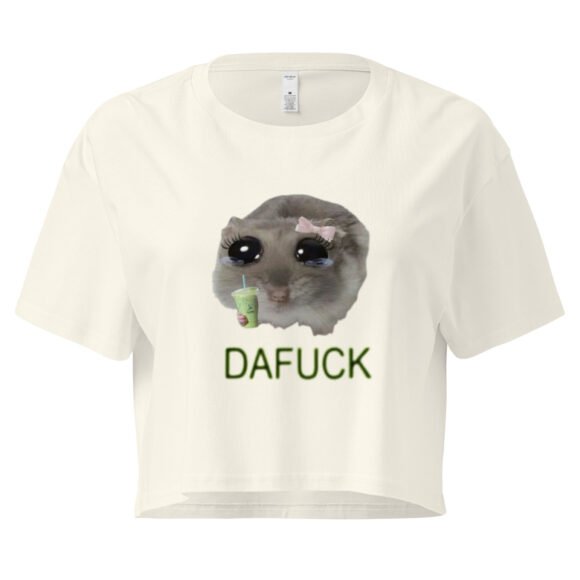Dafuck Weeping Cat Y2K Baby Tee | Crying Feralcore Retro Cropped Top | Sad Kitty Girl Meme Tee - Image 9