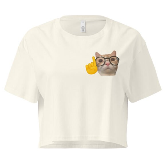 Knowin Cat Y2K Baby Tee | Smart Kittycore Retro Cropped Top | Intuitive Cat Meme Tee - Image 9