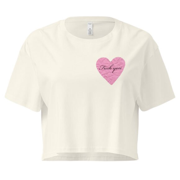 Fuck You Heart Y2K Baby Tee | Anti-Love Letter Retro Cropped Top | Brokenhearted Memecore Tee - Image 9