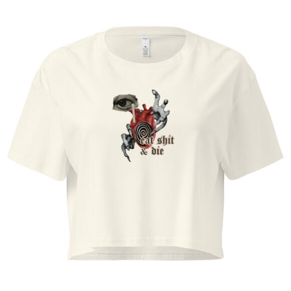 Eat Shit and Die Weirdcore Y2K Baby Tee | Surreal Rage Retro Cropped Top | Internetcore Kill Baddie Tee - Image 8