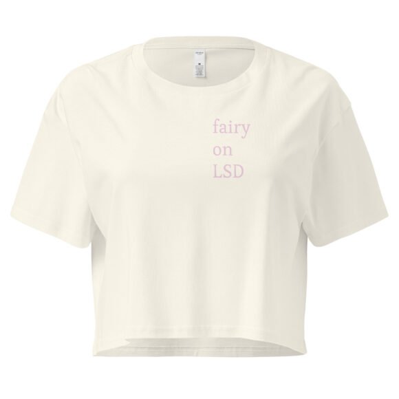 Fairy on LSD Y2K Baby Tee | Psychedelic Sprite Retro Cropped Top | Ethereal Drugcore Meme Tee - Image 8