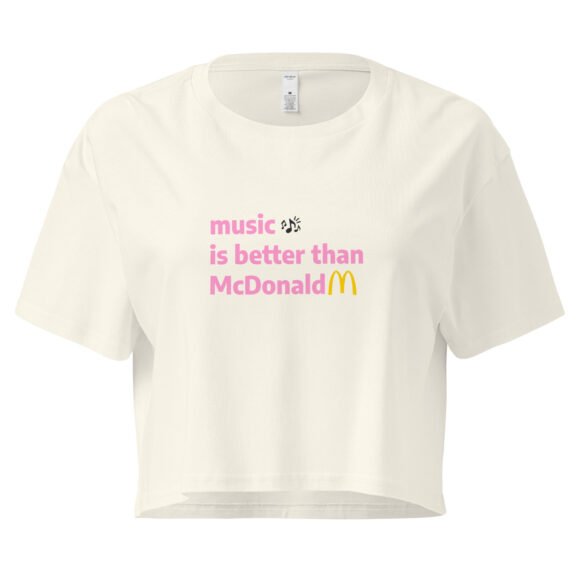 Music Is Better Than McDonald Y2K Baby Tee | Sonic Supremacy Retro Cropped Top | Indie Girl Statement Tee - Image 9