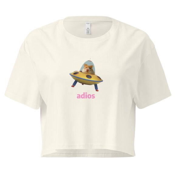 Adios Hamster Y2K Baby Tee | Rodentcore Goodbye Retro Cropped Top | Chaotic Animal Girl Meme Tee - Image 9