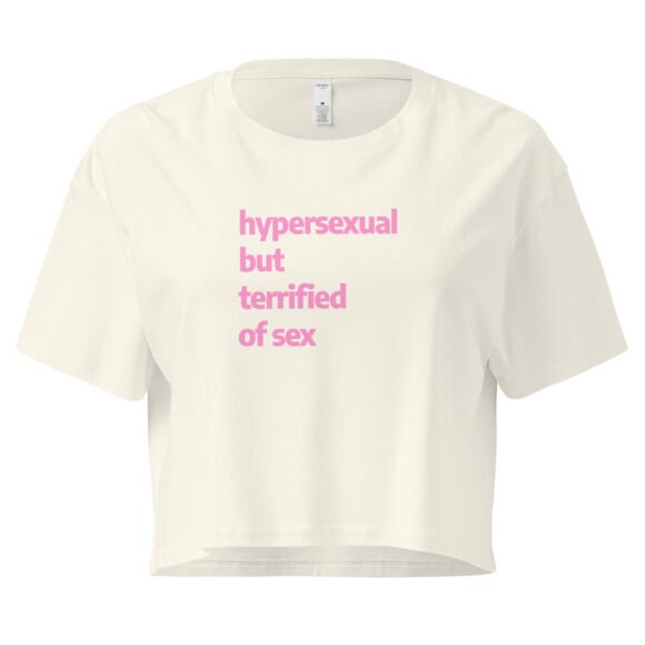 Hypersexual But Terrified of Sex Y2K Baby Tee | Paradox Slut Retro Cropped Top | Nervous Horny Energy Tee - Image 8