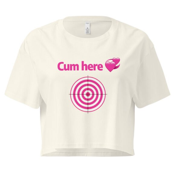 Cum Here Y2K Baby Tee | Immediate Urge Retro Cropped Top | Slut Signal Activated Meme Tee - Image 9
