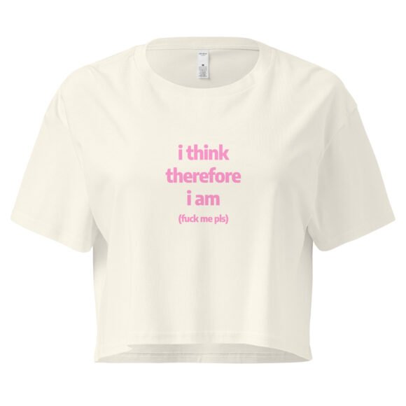 I Think Therefore I Am Y2K Baby Tee | Deep Thoughts Only Indie Girl Cropped Tee | Thinkcore Existential Tumblr Tee - Image 8