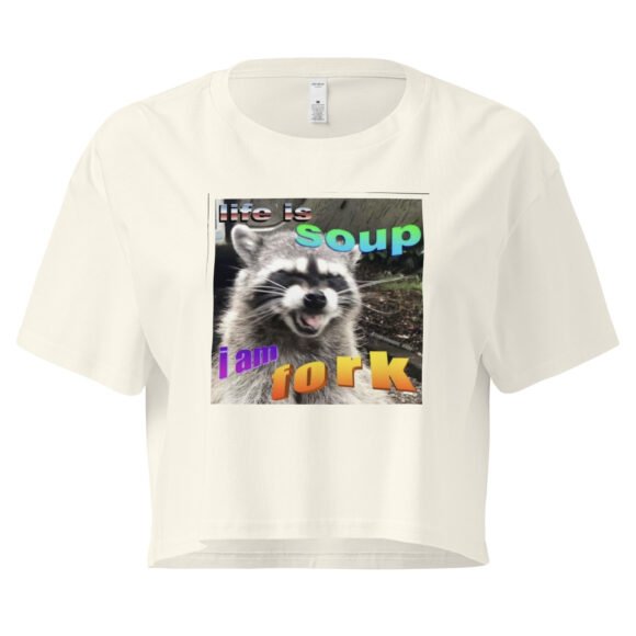 Life is Soup and I Am Fork Y2K Baby Tee | Soup Life Crisis Alt-Girl Crop Top | Fork Energy Tumblr Meme Tee - Image 9