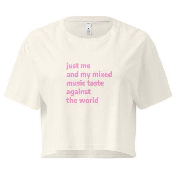 Just Me and My Music Taste Against the World Y2K Baby Tee | Music Taste vs The World Retro Cropped Top | Anti-Social Baddie Y2K Meme Tee - Image 8