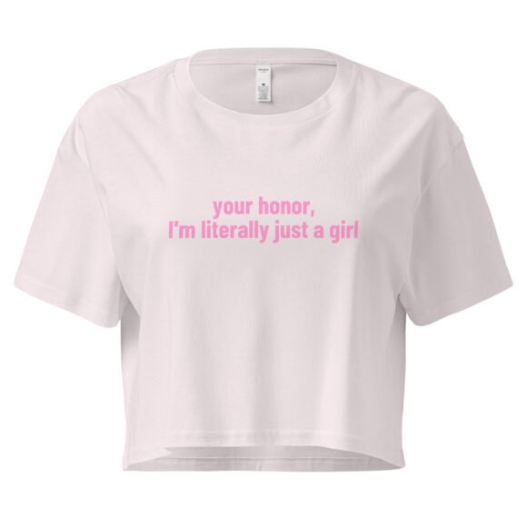 Your Honor I Am Litereally Just a Girl Y2K Baby Tee | Legal Bimbocore Retro Cropped Top | Courtroom Slut Meme Tee - Image 8