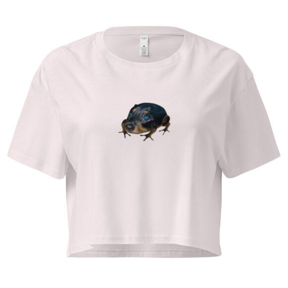 Frog-Dog Y2K Baby Tee | Amphibian Confusion Retro Cropped Top | WTF Animalcore Meme Tee - Image 8