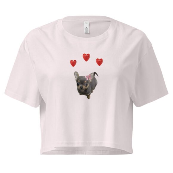 Lovely Heart Dog Y2K Baby Tee | Puppy Love Retro Cropped Top | Soft Dogcore Girl Meme Tee - Image 8