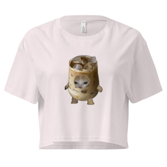 Coffee Cat Y2K Baby Tee | Hyper Kittycore Retro Cropped Top | Caffeinated Slut Meme Tee - Image 8