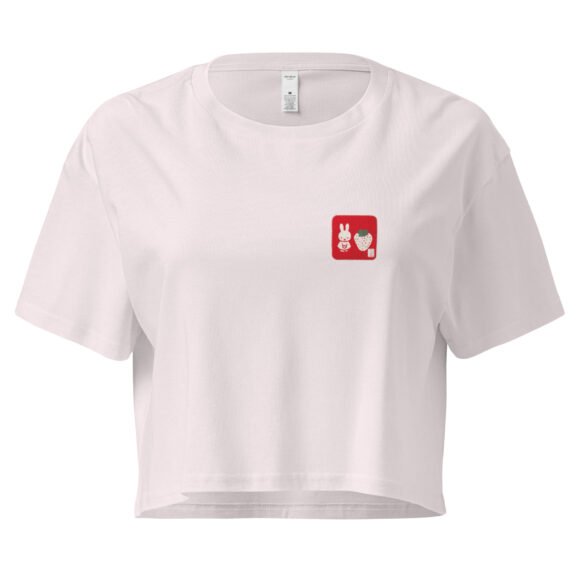 Little Bunny Strawberry Y2K Baby Tee | Sweet Rodentcore Retro Cropped Top | Soft Bunny Bimbo Meme Tee - Image 8