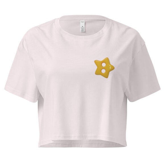 Star Button Y2K Baby Tee | Celestial Dollcore Retro Cropped Top | Dreamy Baddie Meme Tee - Image 7