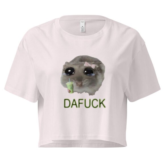Dafuck Weeping Cat Y2K Baby Tee | Crying Feralcore Retro Cropped Top | Sad Kitty Girl Meme Tee - Image 8
