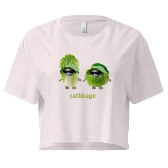 Catbbage Y2K Baby Tee | Kitty Lettucecore Retro Cropped Top | Surreal Feral Meme Tee - Image 8