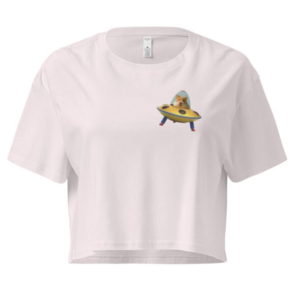 Adios Hamster on Heart Y2K Baby Tee | Rodent Farewell Retro Cropped Top | Sad Girl Petcore Meme Tee - Image 8