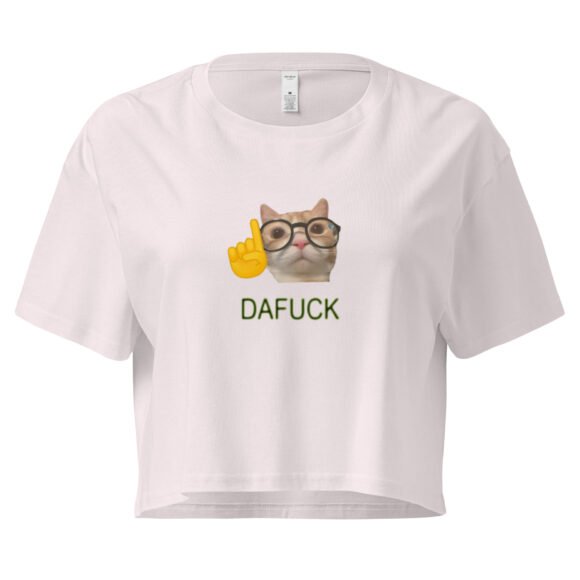 Dafuck Cat Y2K Baby Tee | Unbothered Kitten Retro Cropped Top | Confused Feline Vibes Meme Tee - Image 8