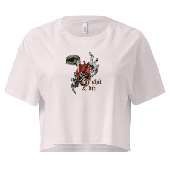 Eat Shit and Die Weirdcore Y2K Baby Tee | Surreal Rage Retro Cropped Top | Internetcore Kill Baddie Tee