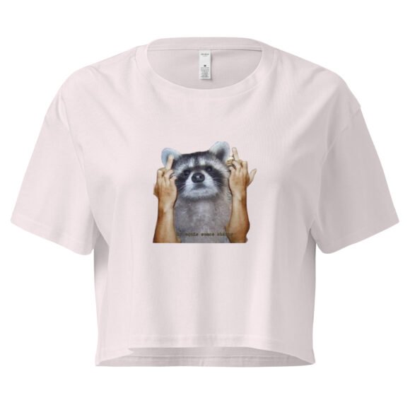 Fuck You Raccoon Y2K Baby Tee | Trash Animal Rage Retro Cropped Top | Angry Rodentcore Girl Tee - Image 8