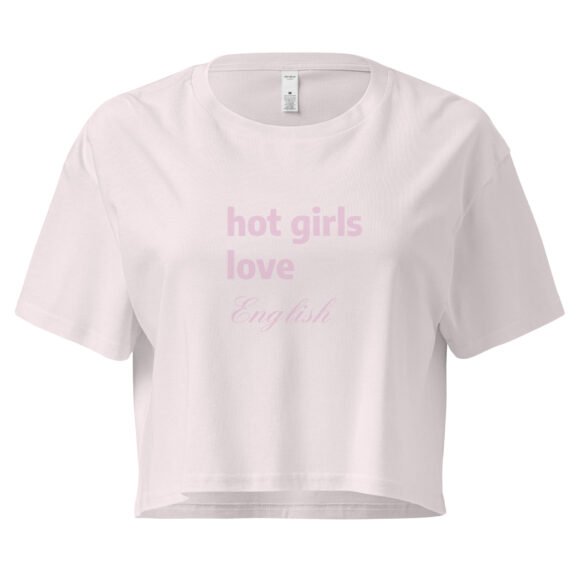 Hot Girls Love English Y2K Baby Tee | Grammar Slut Retro Cropped Top | Nerdy Bimbo Energy Meme Tee - Image 7