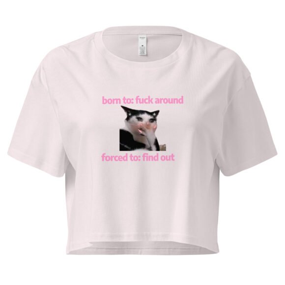 Born to Fuck Around Forced to Find Out Y2K Baby Tee | Chaos Theory Girl Retro Cropped Top | Certified Unhinged Meme Tee - Image 7