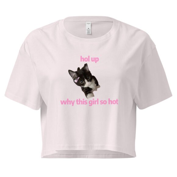 Hol Up Why This Girl So Hot Y2K Baby Tee | Rizz Activated Retro Cropped Top | You're the Problem Meme Tee - Image 7