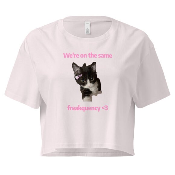 We're on the Same Freakquency Y2K Baby Tee | Freakquency Match Alt-Girl Crop Top | Softcore Radio Tumblr Tee - Image 7