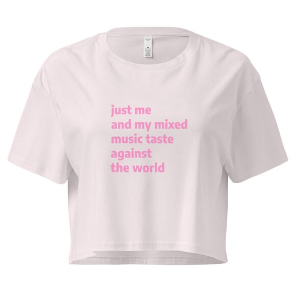 Just Me and My Music Taste Against the World Y2K Baby Tee | Music Taste vs The World Retro Cropped Top | Anti-Social Baddie Y2K Meme Tee - Image 7