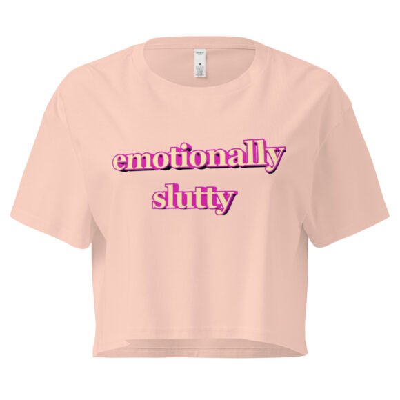 “Emotionally Slutty” Cropped Baby Tee | Slutty Y2K Crop Top - Image 4
